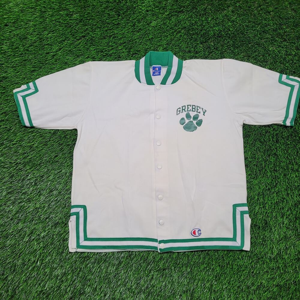 Vintage 70s/80s Champion Basketball Warm-Up Short Sleeve Jacket Medium Nylon